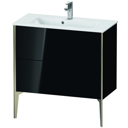 Xviu Floor Standing Vanity Unit Black High Gloss